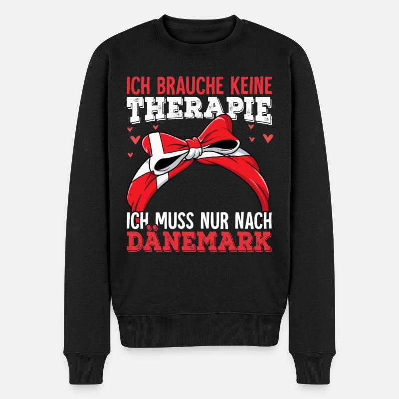 Dänemark - Männer Premium Bio Pullover - Schwarz