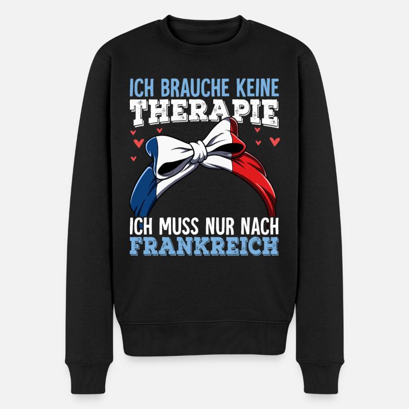Frankreich - Männer Premium Bio Pullover - Schwarz