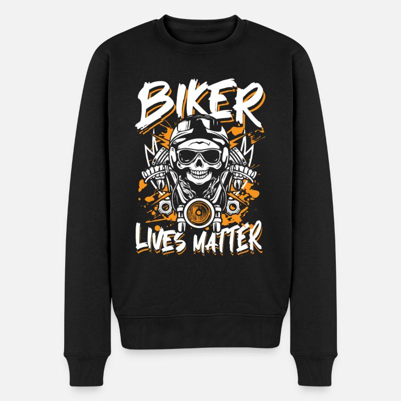Biker lives matter - Männer Premium Bio Pullover - Schwarz