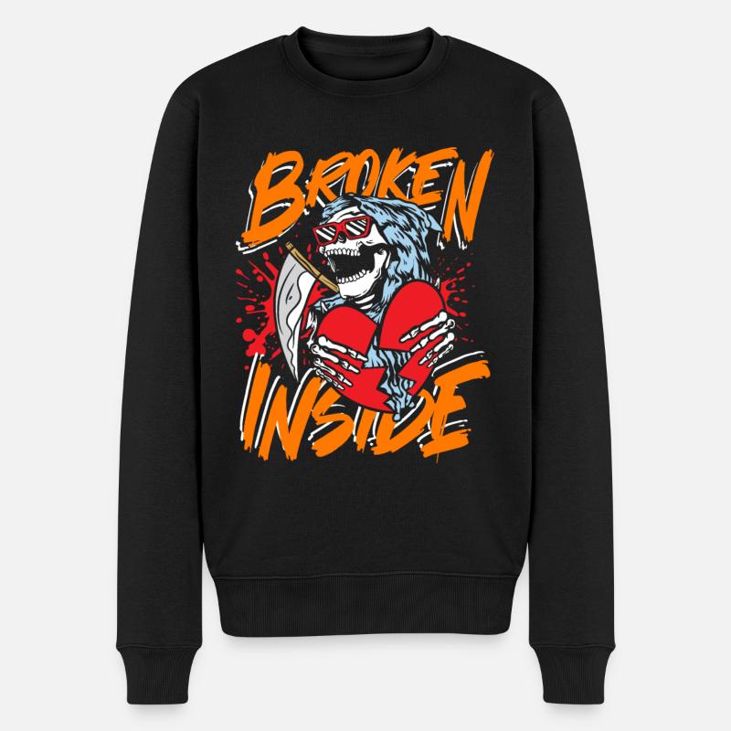 Broken inside - Männer Premium Bio Pullover - Schwarz