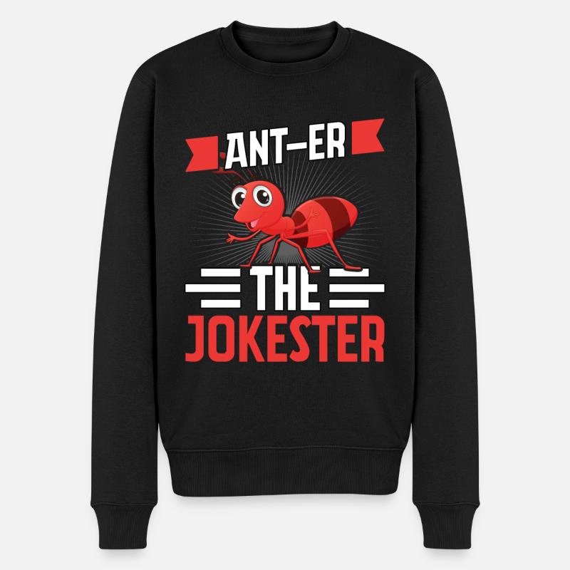 Ant-er the jokester - Männer Premium Bio Pullover - Schwarz