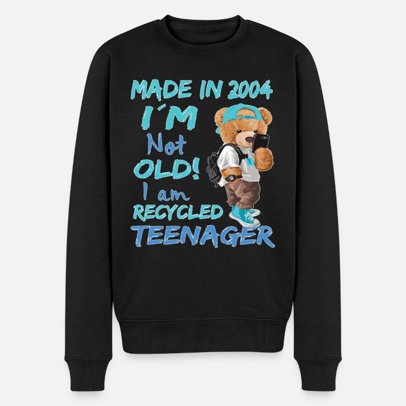 2004 Anniversaire Teddy drôle vieux adolescent - Pull Premium bio Homme - noir