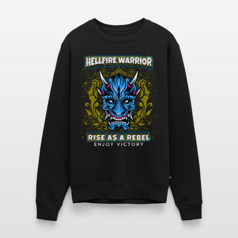 Teufel-Satan, Spruch Hellfire Warrior, Comic-Stil Männer Premium Bio Pullover