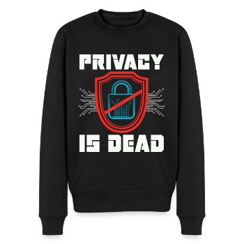Cybersecurity Privacy Is Dead Data Protection - Männer Premium Bio Pullover - Schwarz - Vorne - Nico (187cm)