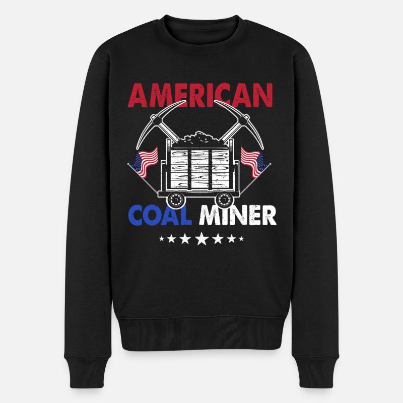 American Coal Miner - Männer Premium Bio Pullover - Schwarz