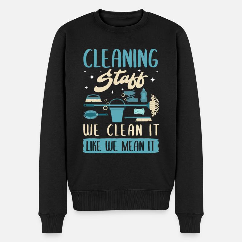 Cleaning Staff - Männer Premium Bio Pullover - Schwarz