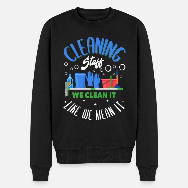 Cleaning Staff - Männer Premium Bio Pullover - Schwarz