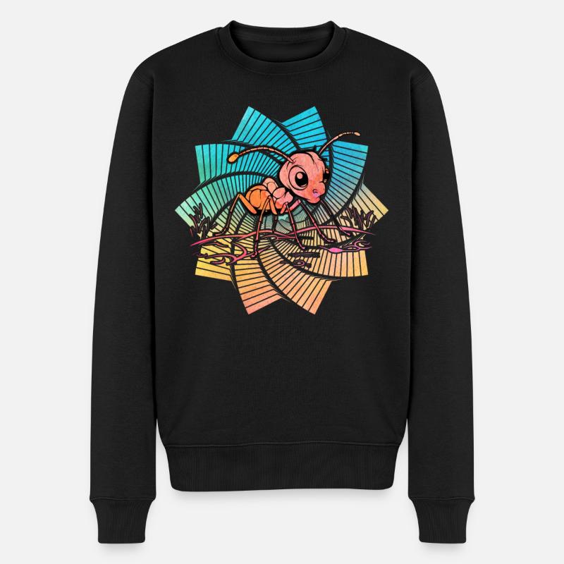 Ameise Retro - Männer Premium Bio Pullover - Schwarz
