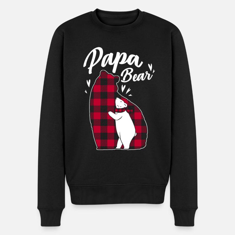 Papa Bear - Männer Premium Bio Pullover - Schwarz