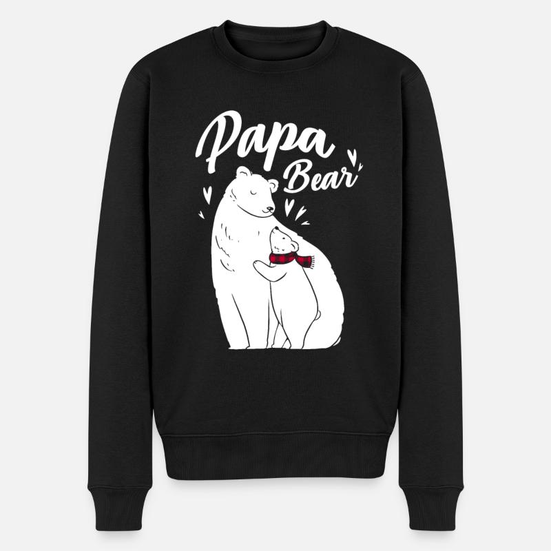 Papa Bear - Männer Premium Bio Pullover - Schwarz