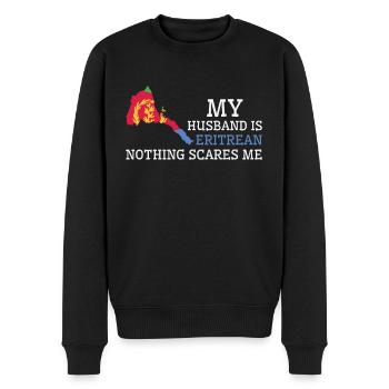 Nichts macht mir Angst Meine Frau ist Eritreerin - Männer Premium Bio Pullover - Schwarz - Vorne - Nico (187cm)