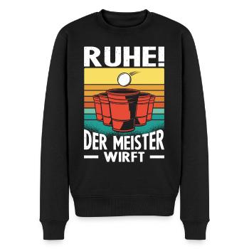Ruhe Der Meister Wirft Beerpong Beer Pong Bierpong - Männer Premium Bio Pullover - Schwarz - Vorne - Nico (187cm)