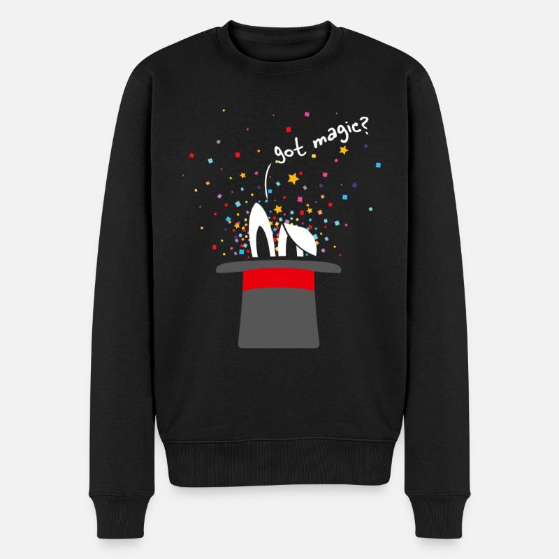 Got Magic Zauberhut Hase Illusionist Bühnenmagier - Männer Premium Bio Pullover - Schwarz