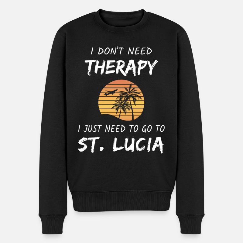 St. Lucia Karibik Insel Saint Lucia Urlaub Idee - Männer Premium Bio Pullover - Schwarz