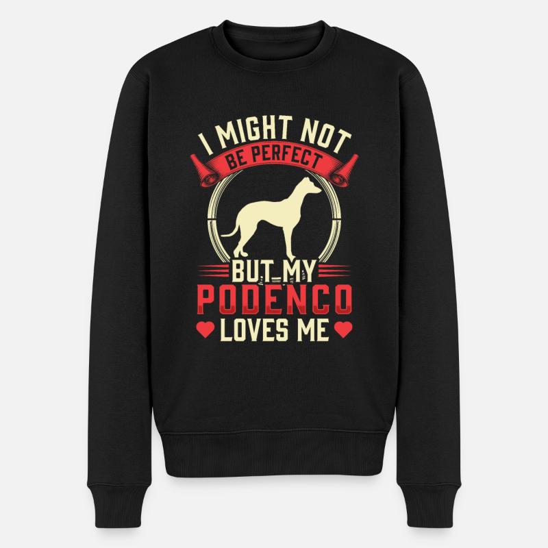 Podenco ist nicht perfekt Ibizan Hound - Männer Premium Bio Pullover - Schwarz