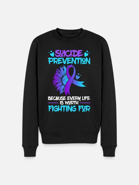 Mental Health Support Week Suicide Prevention - Men's Premium Organic Jumper - black