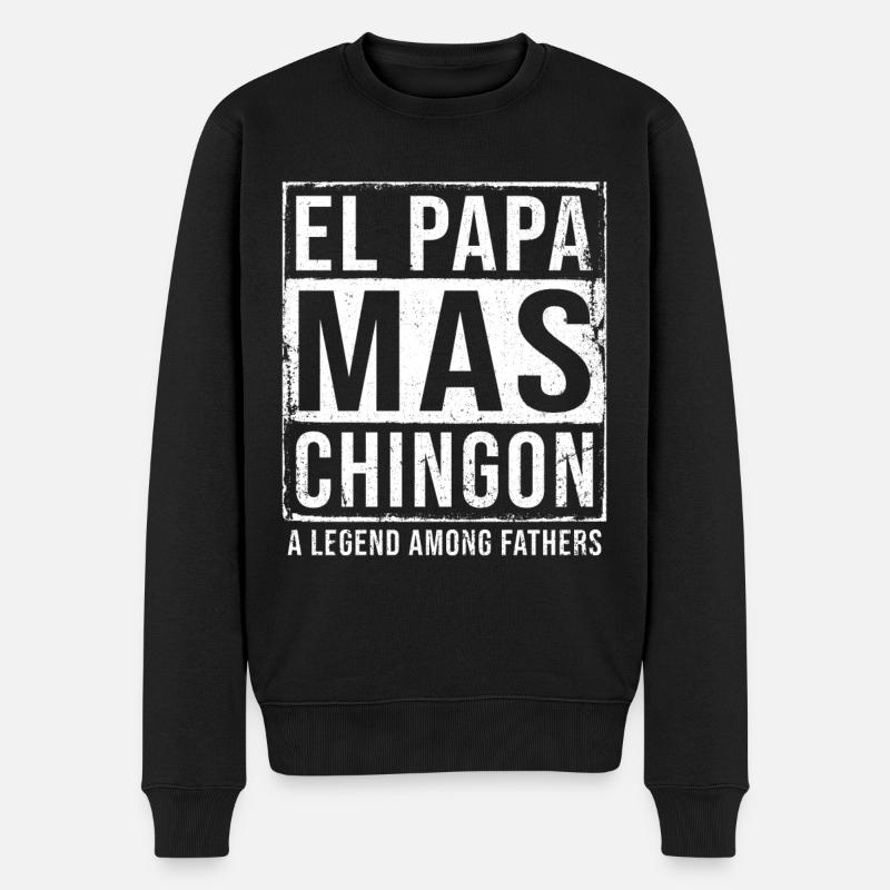 El Papa Mas Chingon - Männer Premium Bio Pullover - Schwarz