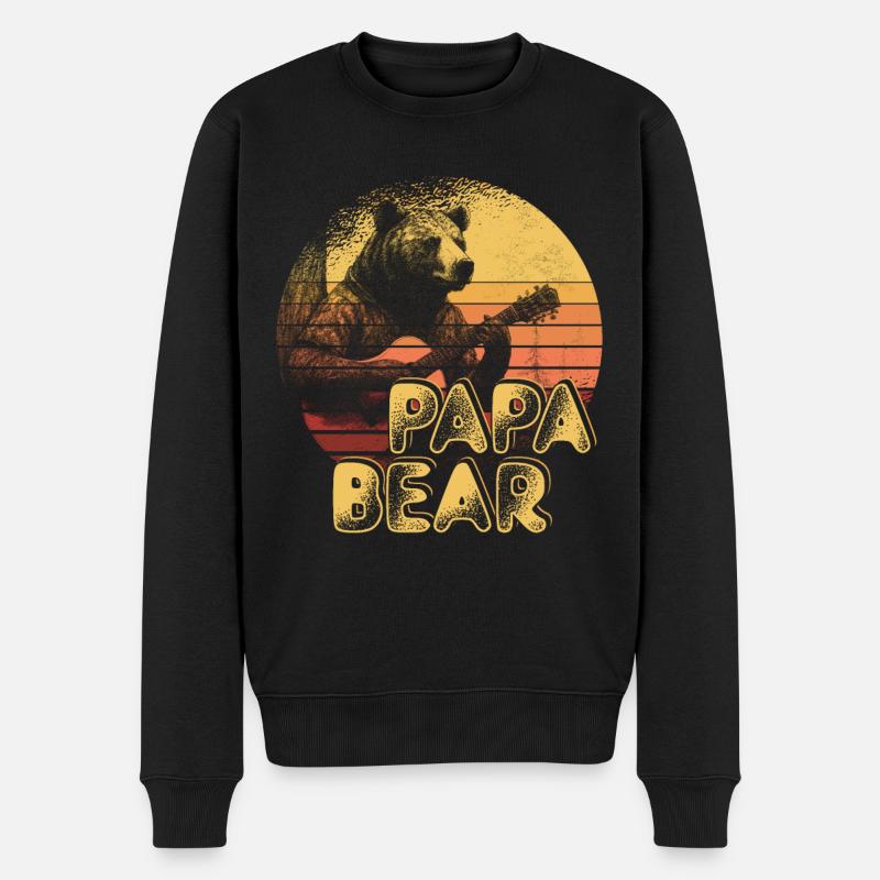 Papa Bear - Männer Premium Bio Pullover - Schwarz