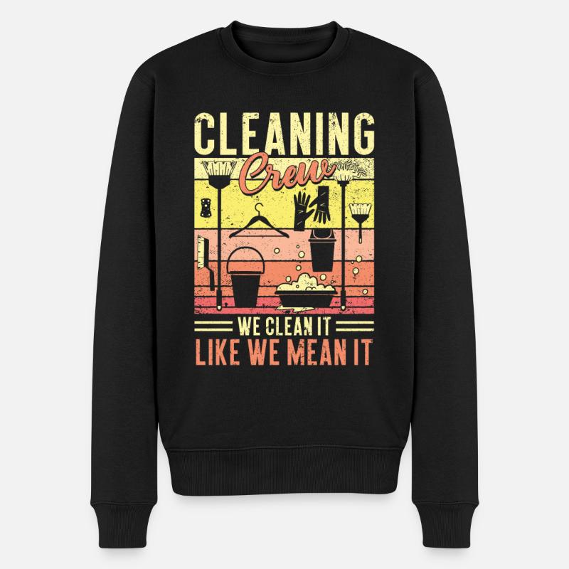Cleaning Crew - Männer Premium Bio Pullover - Schwarz