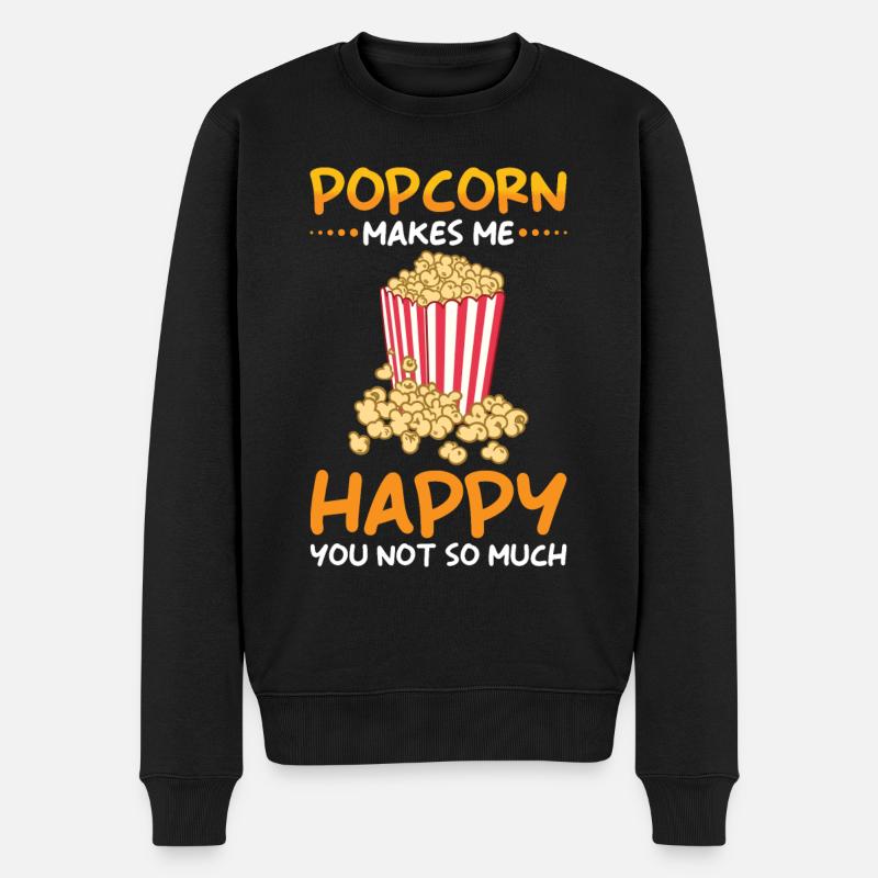 Popcorn Liebhaber Geschenk Lustiges Popcorn - Männer Premium Bio Pullover - Schwarz