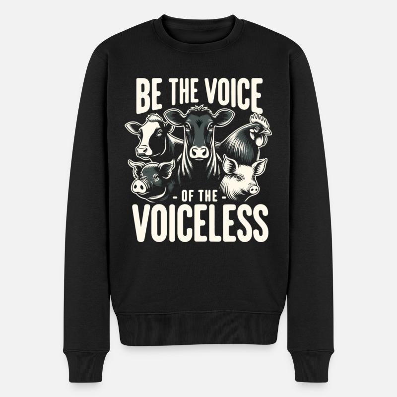 Tierrechts-Veganer: Sei die Stimme der Stimmlosen - Männer Premium Bio Pullover - Schwarz