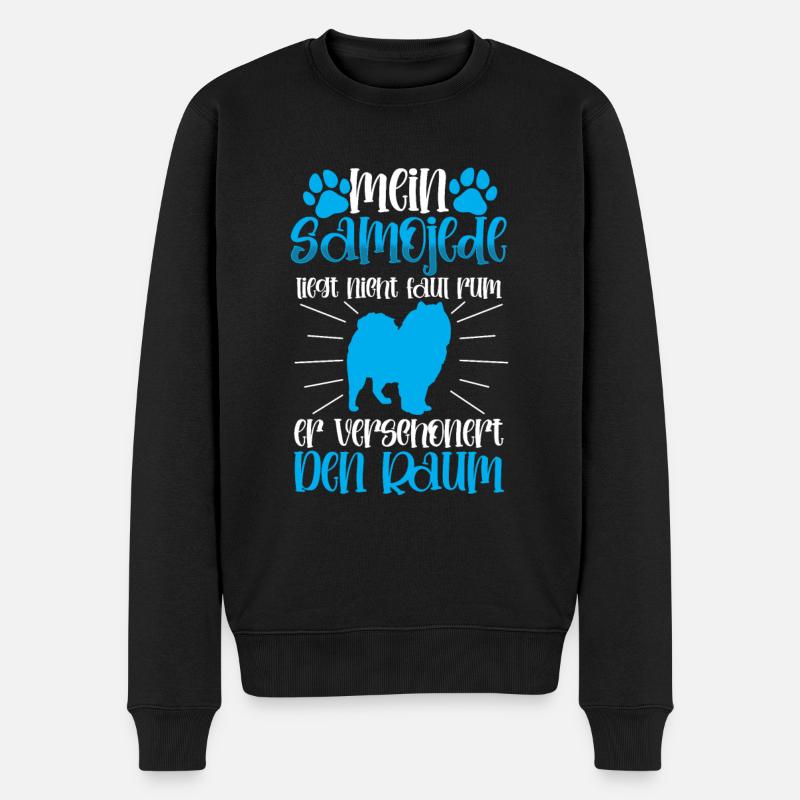 Samojede verschönert den Raum Samojedenspitz - Männer Premium Bio Pullover - Schwarz