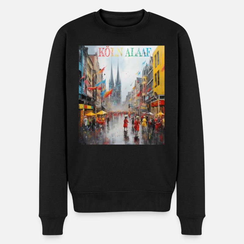 Köln Alaaf Stadtbild, Kölner Karneval, Rosenmontag - Männer Premium Bio Pullover - Schwarz
