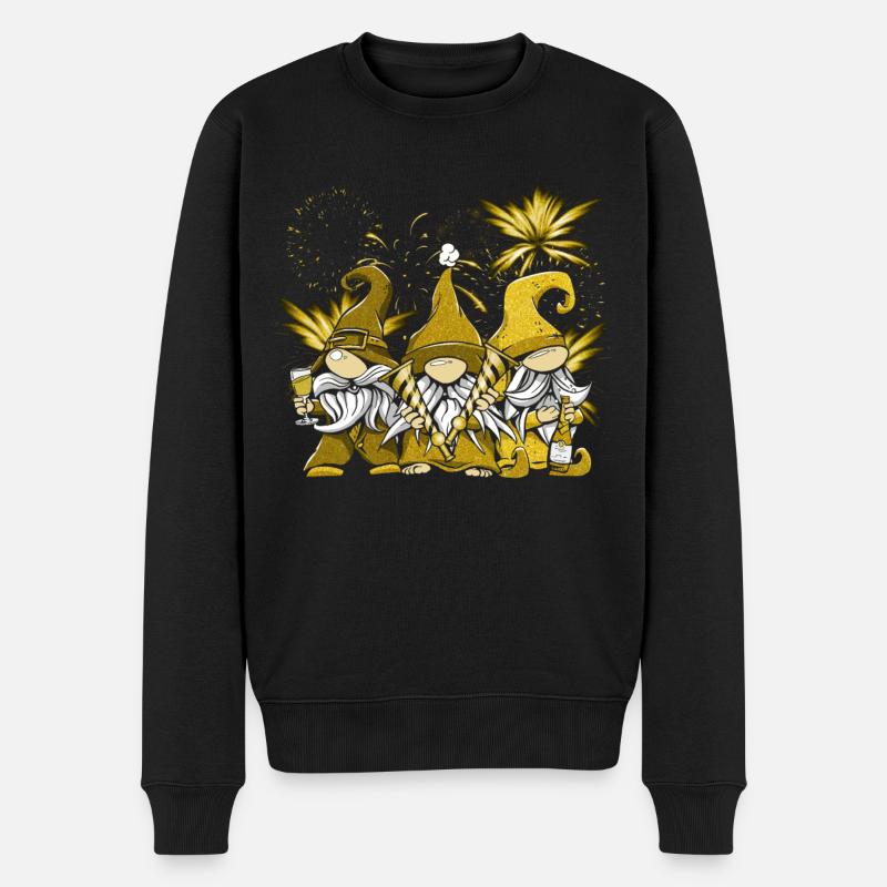 Gnomies Silvester - Männer Premium Bio Pullover - Schwarz