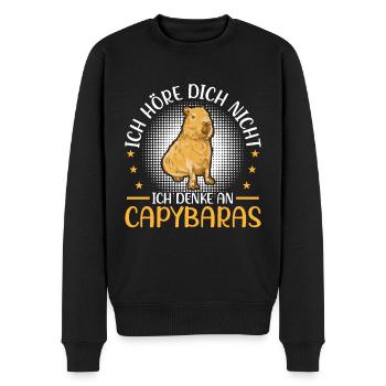 Denke an Capybara Wasserschwein Südamerika - Männer Premium Bio Pullover - Schwarz - Vorne - Nico (187cm)