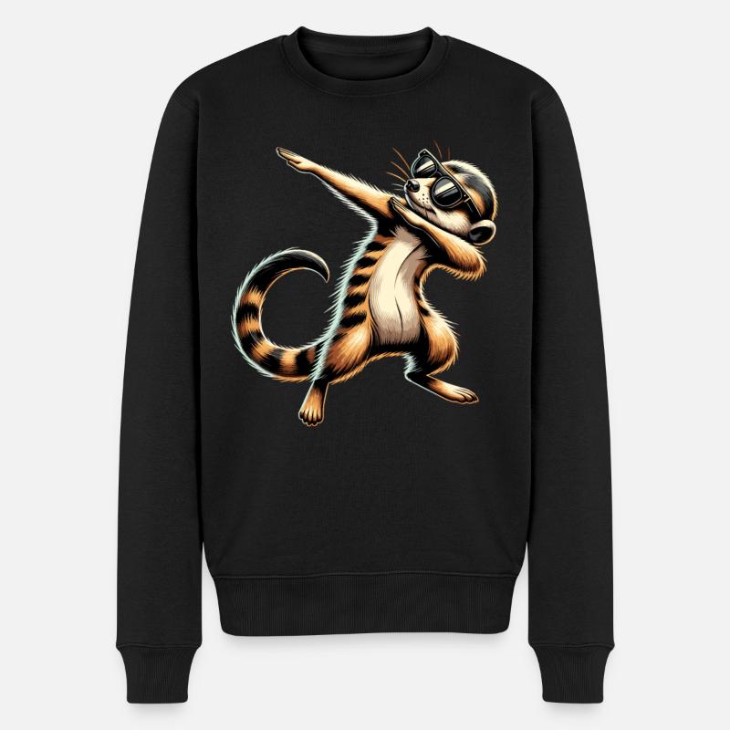 Dabbing Erdmännchen mit Sonnenbrille Cool Erdmännchen - Männer Premium Bio Pullover - Schwarz