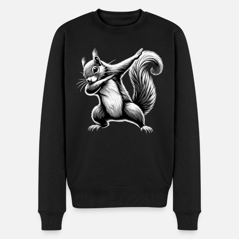 Dabbing Squirrel - Men's Premium Organic Jumper - black