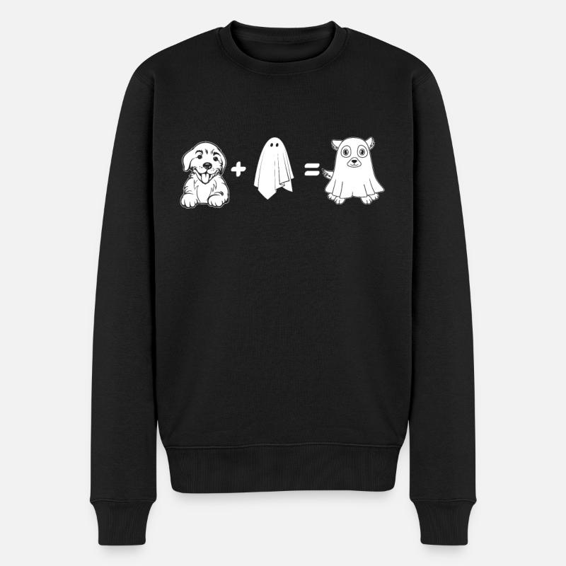 Funny Halloween Ghost Dog - Männer Premium Bio Pullover - Schwarz