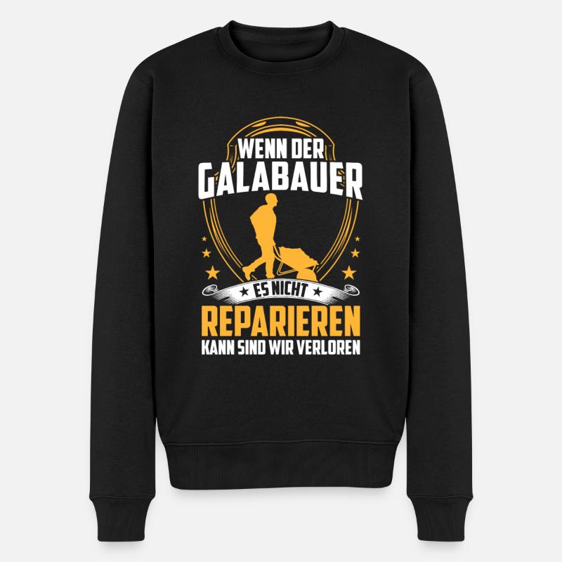 Galabauer kann es reparieren Landschaftsgärtner - Männer Premium Bio Pullover - Schwarz
