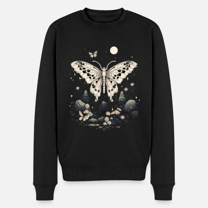 Fairycore Cottagecore Schmetterling Fairy Grunge - Männer Premium Bio Pullover - Schwarz