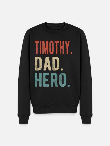 Timothy Papa Held - Männer Premium Bio Pullover - Schwarz
