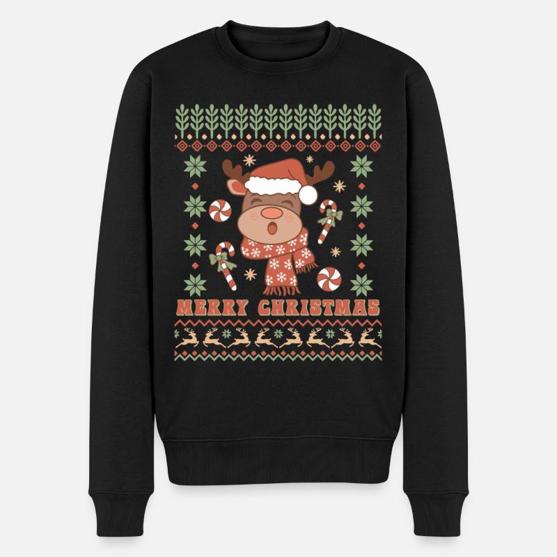 Merry Christmas - Santa Holidays Ugly Christmas - Männer Premium Bio Pullover - Schwarz