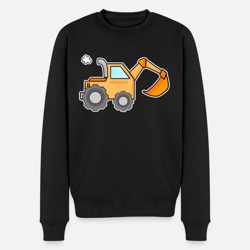 Bagger Baustelle schwere Maschinen Geschenk - Männer Premium Bio Pullover - Schwarz