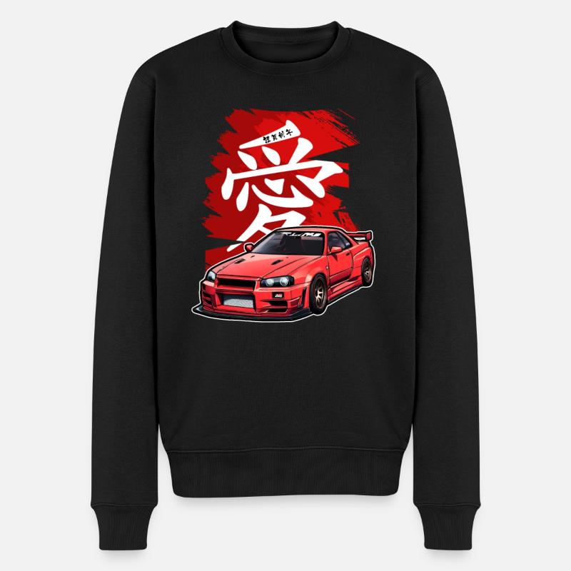 Jdm / Tuning / Turbolader / Felgen / Chiptuning - Männer Premium Bio Pullover - Schwarz