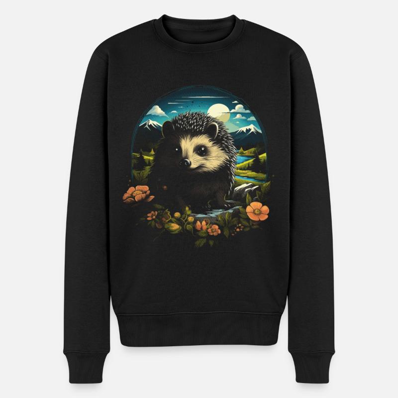 Igel Tier - Männer Premium Bio Pullover - Schwarz