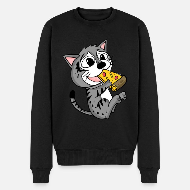 Pizza au chat - Pull Premium bio Homme - noir