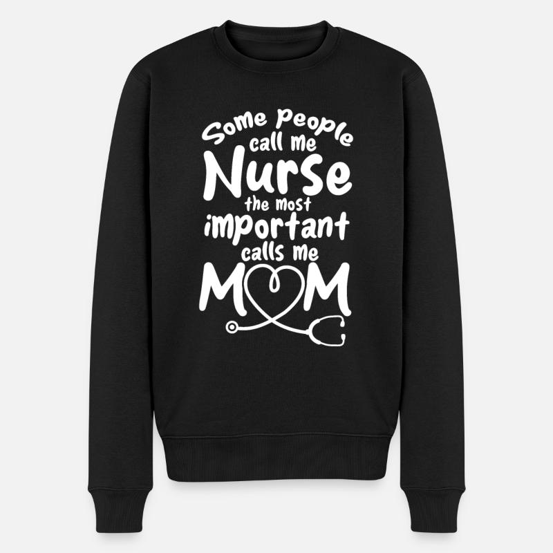 Geriatric Nurse Mama Nurse Mom - Männer Premium Bio Pullover - Schwarz