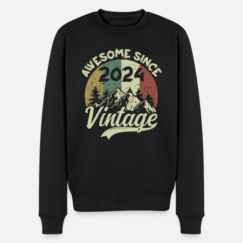 Millésime 2024 Cadeau D'anniversaire 2024 - Pull Premium bio Homme - noir