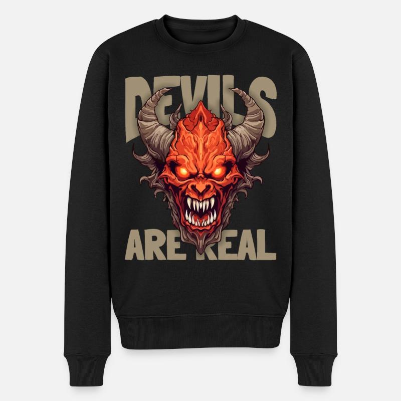 Horror, Teufel-Devil, lustiger Teufel Spruch - Männer Premium Bio Pullover - Schwarz