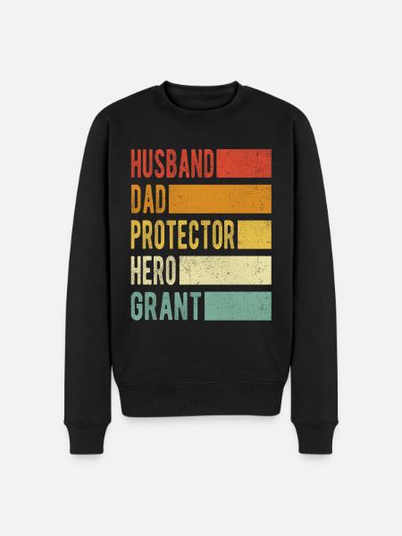 Grant Name Dad Gift - Men's Premium Organic Jumper - black