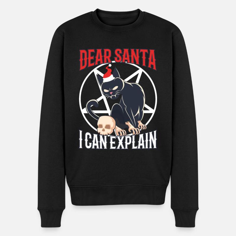 Dear santa i can explain - Männer Premium Bio Pullover - Schwarz