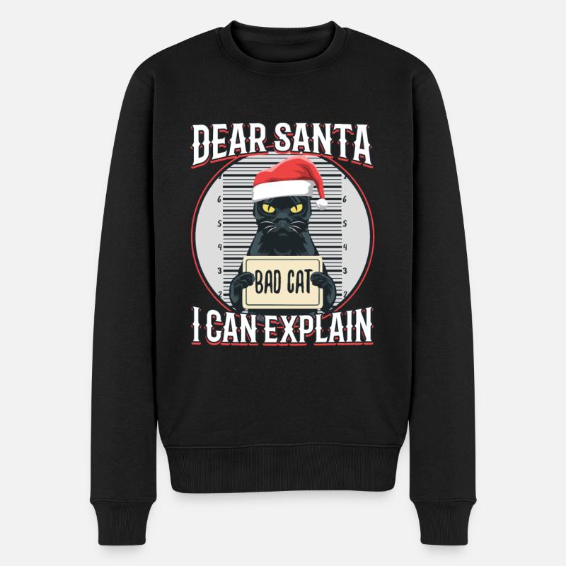 Dear santa i can explain - Männer Premium Bio Pullover - Schwarz