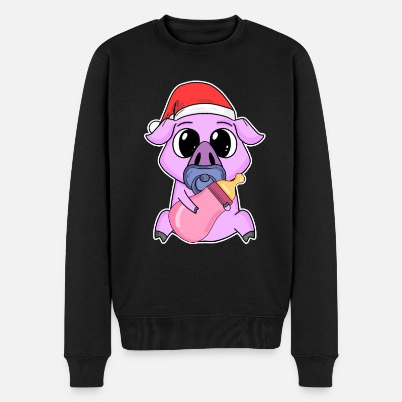 Cochon bébé Noël - Pull Premium bio Homme - noir
