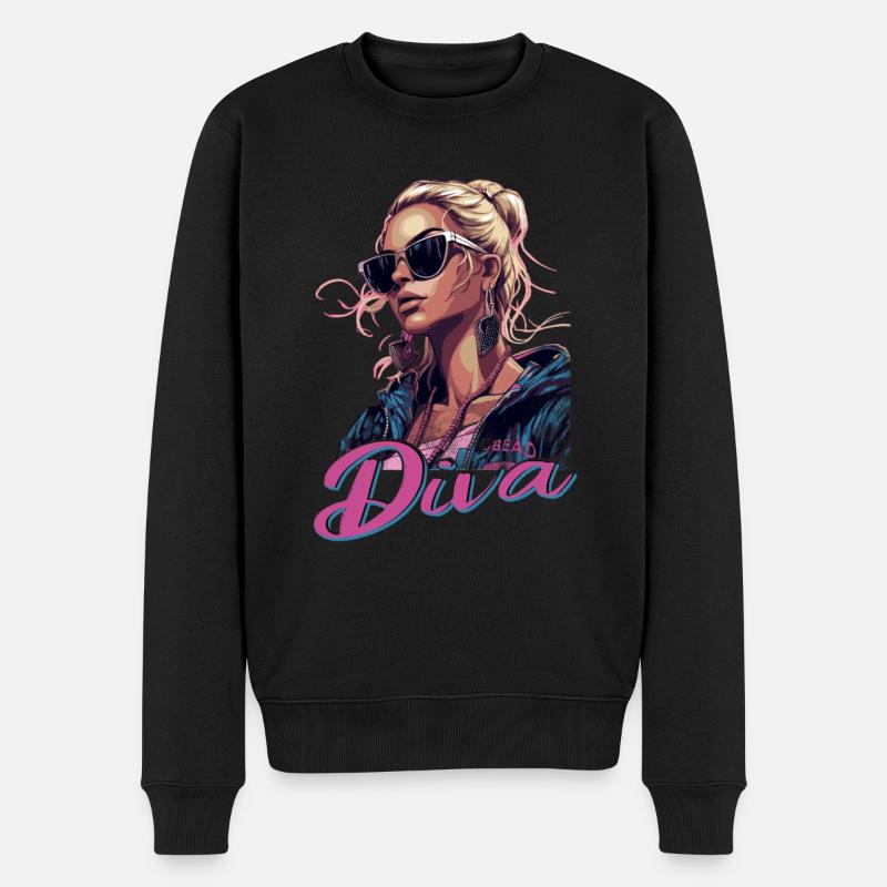 Strahlen Sie Strahlend Diva - Männer Premium Bio Pullover - Schwarz
