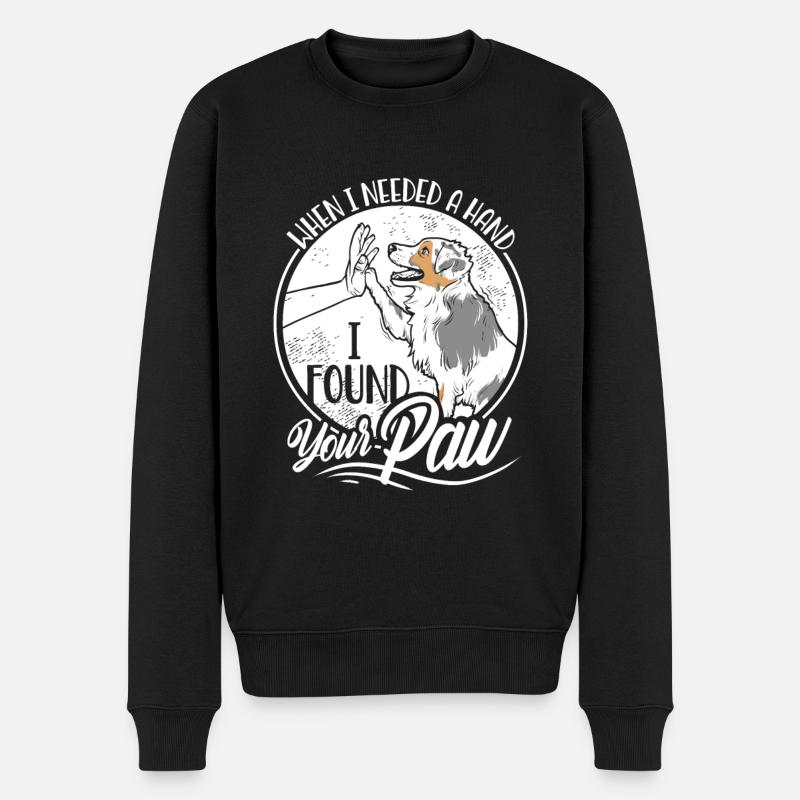 Australian Shepherd Paw Cute Australian Shepherd - Männer Premium Bio Pullover - Schwarz