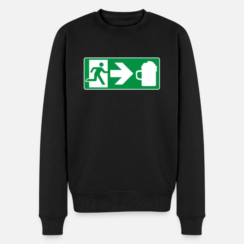 Notausgang Bier - Männer Premium Bio Pullover - Schwarz